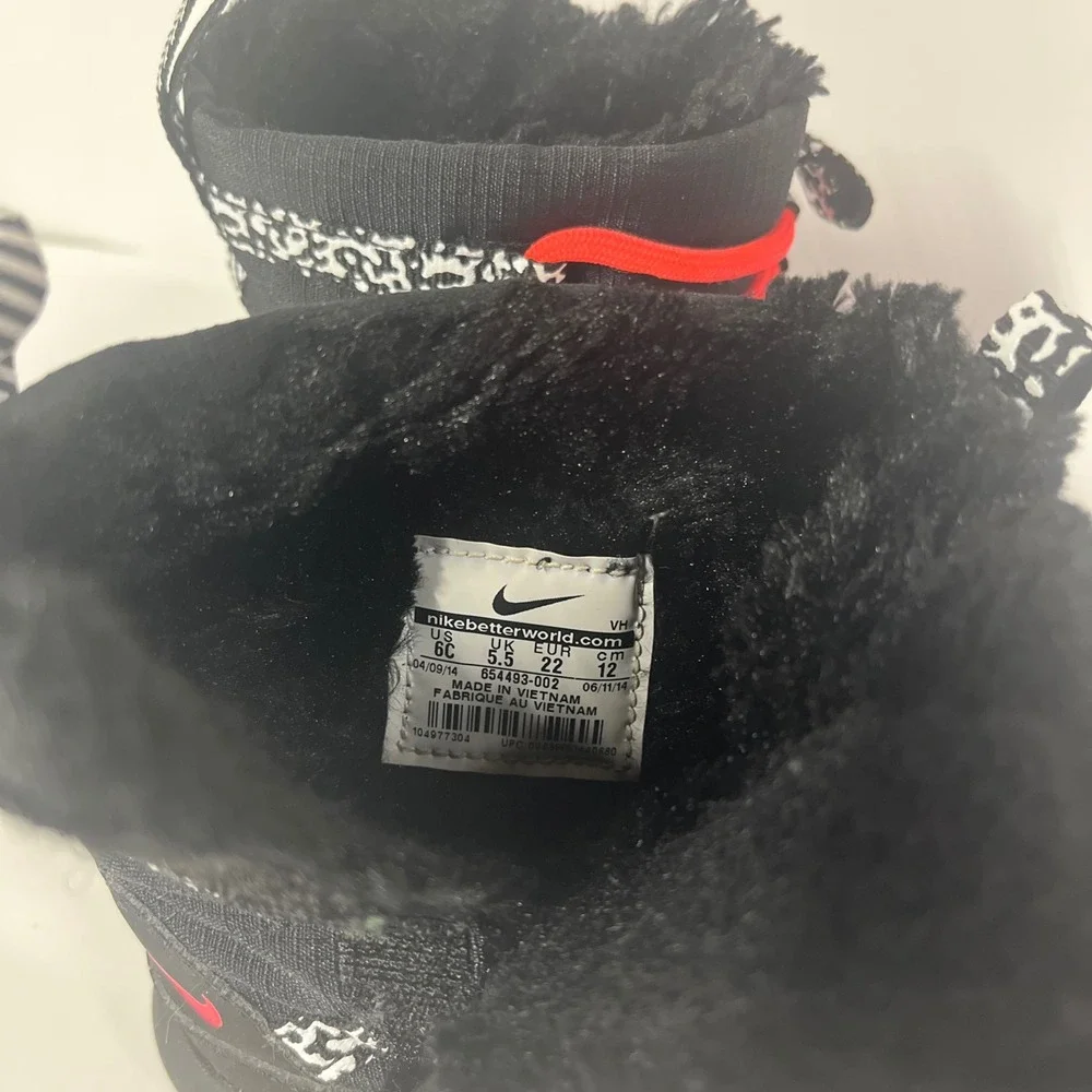 Nike Kids Snow Boots Black Faux Fur Toddler Size‎ 6C Winter